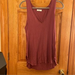 Babaton Maroon V-Neck Tank Top